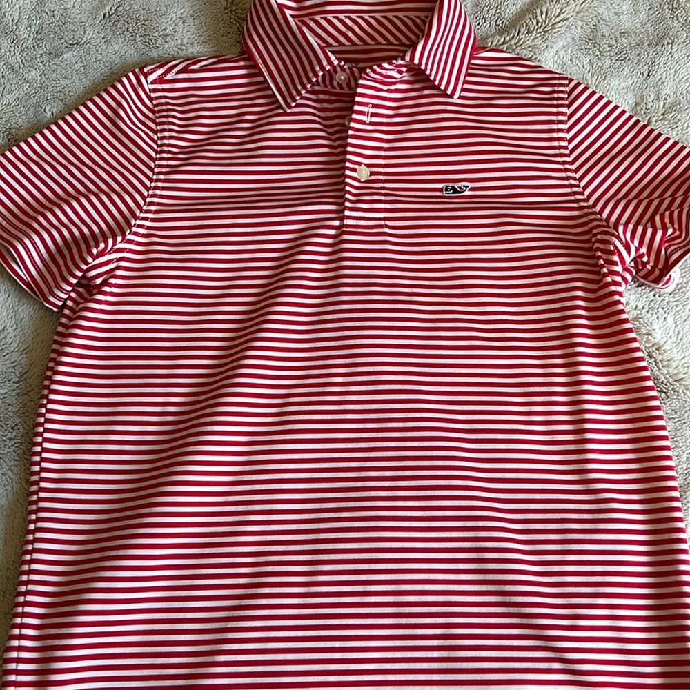 VV sankaty polo red and white size boys medium